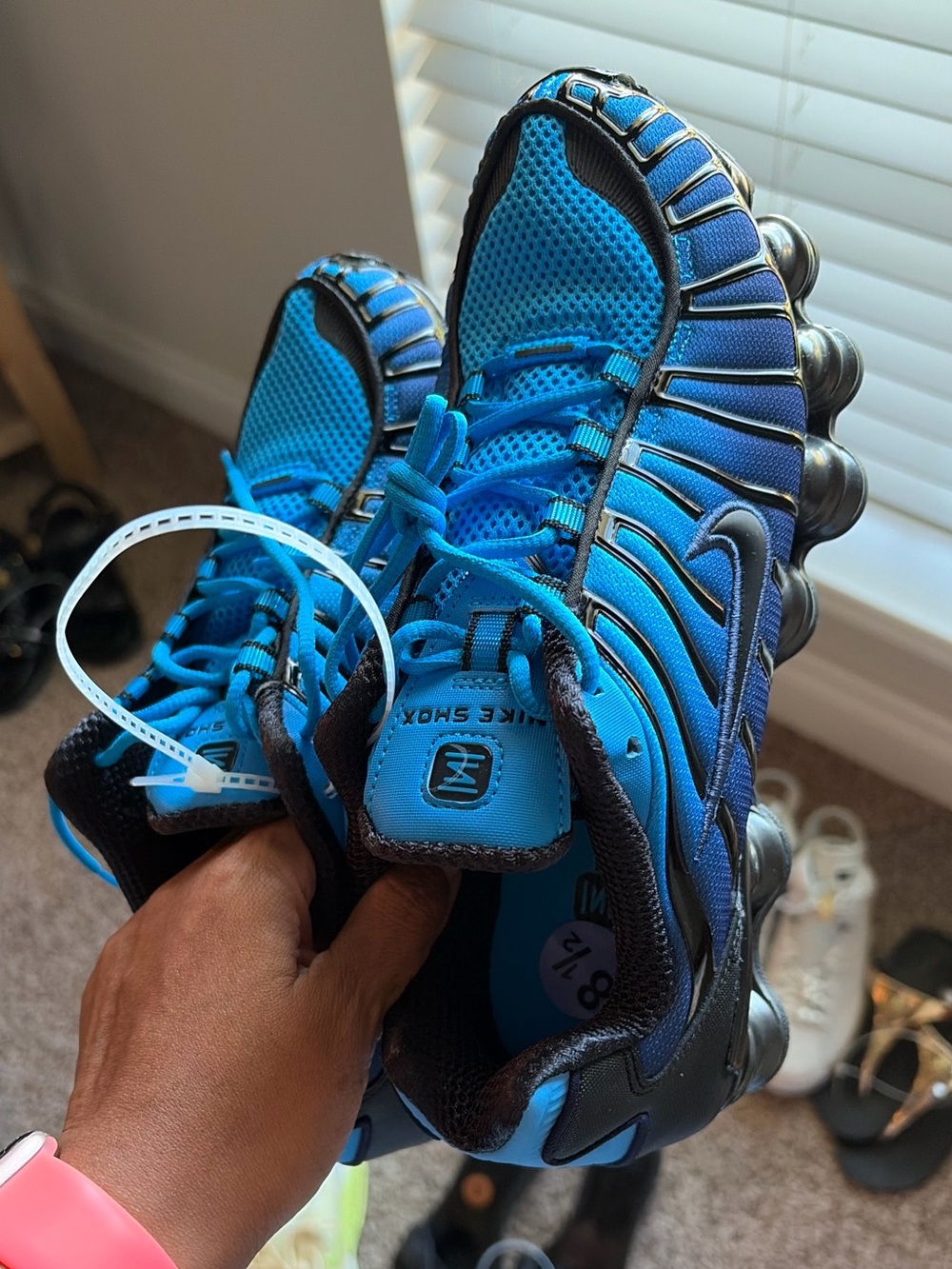 Nike Blue and Black Shox Sneakers